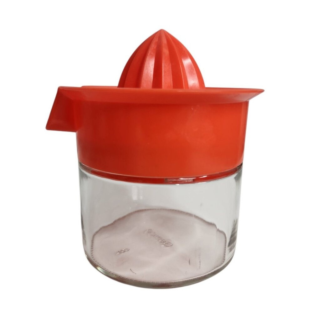 Vintage Gemco Juice Juicer Orange Lemon Citrus Squeezer Jar Glass 2-piece